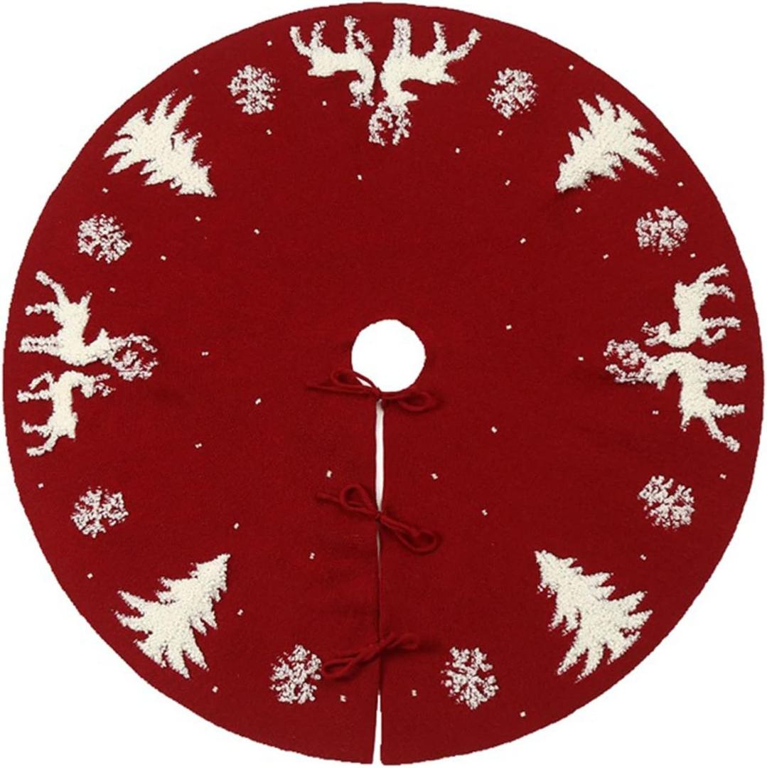 CAREG 36inch Folding Festival Party Home Decor Gift Event Acrylic Fiber DIY Banquet Bedroom Indoor Holiday Christmas Tree Skirt Soft (Color : Purple)