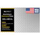 24in. X 48in., 1/16"" Thick - Diamond Plate Sheet Metal, Heavy-Duty Genuine Commercial-Grade Mill Finish Diamondplate Aluminum Sheet, USA Made Aluminum Tread Plate