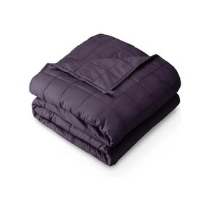 Bare Home Weighted Blanket Full or Queen Size 15lb (48" x 72") for Adults - All-Natural 100% Cotton - Premium Heavy Blanket Nontoxic Glass Beads (Eggplant, 48"x72")