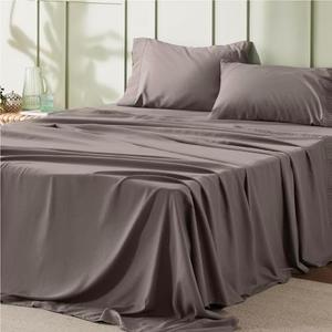 Bedsure King Size Sheets Set - 4 Pieces Soft King Sheets - Breathable & Cooling - Hotel Luxury - Easy Care Polyester Microfiber Bedding for Women, Men, Taupe