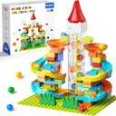 Motorized Marble Run Toys for Kids Ages 3-8, 102 PCS STEM Building Set with Automatic Elevator Lift & 10 Marbles, Transparent Track Educational Construction Toy Gifts for Boys Girls