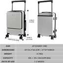 Luggage Suitcase Travel Vacuum Carry: 20 Inch Carry On Rolling Spinner Wheels with Air Vacuum Seal Compression Pump TSA Lock - ABS Hardside Lightweight Expandable Hardshell for Women Men White, 21x10x15 inches