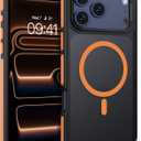 DUEDUE for iPhone 17 Pro Case Magnetic[Compatible with Magsafe], Translucent Matte Back Full Body Protective Cover Anti-Scratch Shockproof Phone Case for iPhone 17 Pro 6.3", Orange