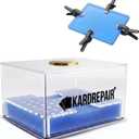 TCG Humidor Repair Kit - Includes 2 Acrylic Flattening Plates & 4 Spring Clamps & Custom Fit Base Sponge for Trading Card Care Kit Restoration - Improve Card Grading