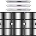 Hiorucet Grill Grate Parts for Charbroil Advantage 3 Burner 463343015, 463335115, 463370015, Cast Iron Cooking Grid Grates, Heat Shield Plate Tents for Char-Broil Advantage Grill Replacement Parts.