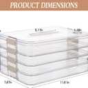4-Layer Stackable Cookie Airtight Storage Containers with Lids, Portable Plastic Cookie Storage Case Snack Containers for Desserts, Cupcakes, Snacks, Dumplings, Fruit- Clear Lid, 11.61 x 7.87 x 5.5 inches