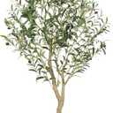 Faux Olive Tree 4ft with Large Olive Branches and Lifelike Leaves | 4ft Olive Tree - Small Olive Tree Artificial Indoor for Modern Home Office House Living Room Decor