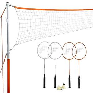 Franklin Sports Badminton Net Sets - Outdoor Backyard + Beach Badminton Net + Equipment Set - (4) Rackets + (2) Birdies + Portable Net Included - Adults + Kids Set