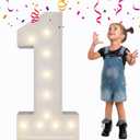 3FT Light Up Numbers Letters, DIY Giant Marquee Numbers, Mosaic Balloon Number 1 for 1st 13th Sweet 16th Birthday Decorations, Anniversary, Wedding Party Decor