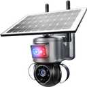Solar Security Cameras Wireless Outdoor,Remote 2K WiFi 360 View Wireless Solar Powered Cameras for Home, PIR Motion Sensor Floodlight with Siren Color Night Vision