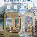 Garvee 6x6 Ft Pop Up Screen Tent, 2-3 Person Portable Screen House Room Instant Bubble Tent Shelter, Rainproof Camping Sun Shelter Coldproof for Patio, Backyard, Deck, Sports Events, Beige, 70"x70"