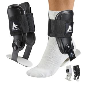 Active Ankle T2 Ankle Brace, Black Ankle Support for Men & Women, Ankle Braces for Sprains, Stability, Volleyball, Cheerleading, Large (Black, L)