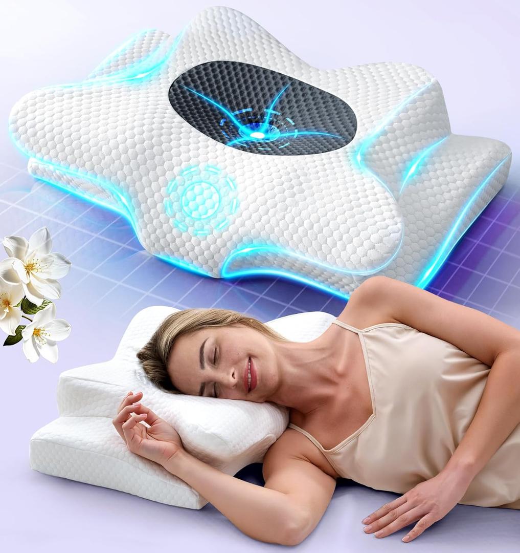 Sleep Doctor Approved Cervical Neck Pillow for Sleeping, Ergonomic Contour Side Sleeper Pillows for Adults, Cooling Orthopedic Pillow for Pain Relief Support, Memory Foam Pillows Back Stomach Sleepers (Standard, Light Grey)