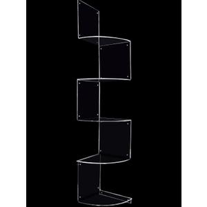5 Tier Corner Shelf Wall Mount Floating Acrylic Corner Shelves Easy to Assemble Corner Bookshelf, Plant Shelf Wall Organizer Storage for Bedroom, Bathroom, Kitchen, Office, Home, Living Room(Clear), 7 inches x 7 inches x 36 inches