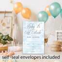 2 x Baby Its Cold Outside Baby Shower Invitations  Winter Baby Shower Girl Cards, Light Blue & White Snowflake Design, 4x6 Inches, Set of 20 with Envelopes, Party Supplies(093)