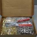 1282Pcs Grommet Tool Kit, Eyelet Kit with Leather Hole Punch Pliers, 1/2 Inch 12mm(Inside) Grommet Eyelet Pliers with 1280 Metal Eyelets with Washers for Fabric, Leather, Belt, Shoes