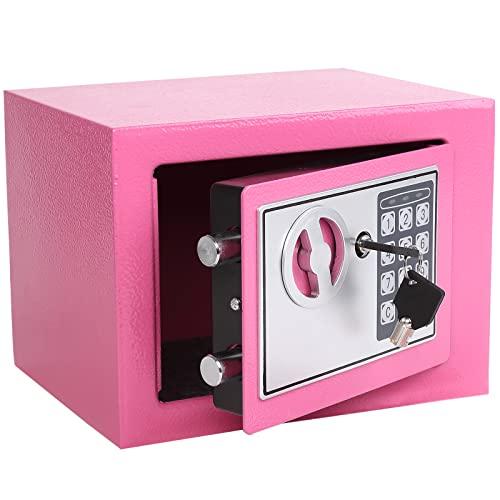 Yuanshikj Electronic Deluxe Digital Security Safe Box Keypad Lock Home Office Hotel Business Jewelry Gun Cash Use Storage (Pink)