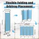 tonchean 4-Panel Medical Privacy Screen, 79 x 71'' Hospital Screen on Wheels, Portable Medical Privacy Partition for Clinics Nursing Homes and Exam Rooms