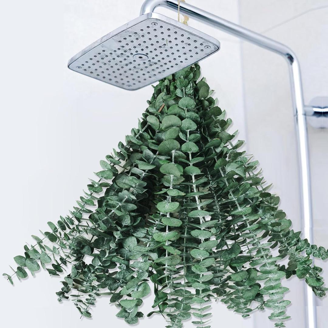 22 PCS Dried Eucalyptus Bundle for Shower - 17" Large Preserved Eucalyptus Stems Shower Plant, Fresh Real Eucalyptus Leaves for Shower Hanging, Artificial Flowers Arrangement, Home Bathroom Decor