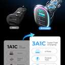 75W Car Charger USB C, 4 Port Super Fast Cigarette Lighter USB Charger, Type C 60W & QC 3.0 Multiport Car Phone Adapter Accessories for iPhone 17/16/15/14/13/12 Pro Samsung S26 Series, Titanium