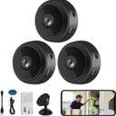 Mini Wireless Cameras, 1080P HD WiFi Small Video Cam with Motion Detection, Night Vision & App Control, Portable Indoor Camera for Home, Office, Baby and Pet Use 3 Pack