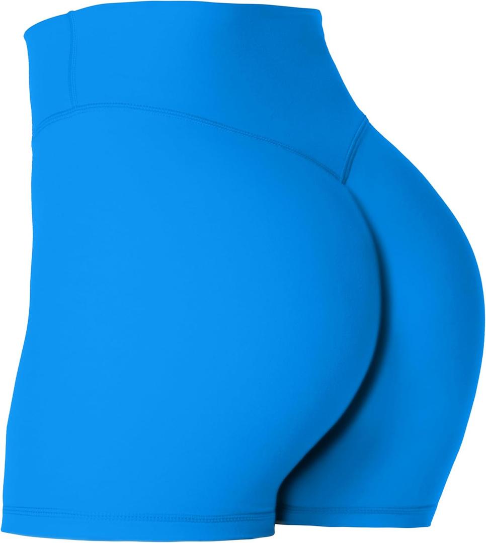 Sunzel No Front Seam High Waist Biker Shorts for Women, Squat Proof Yoga Workout Gym Bike Shorts (Small, Classic Blue)