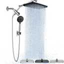 Veken Wide Rain Shower Head with 6 Modes Handheld Water Spray,High Pressure Showerhead Combo with Arm for Bathroom Accessories,Home Decor Detachable Dual Shower with Anti-Clog Nozzles,Silver Chrome (Standard Flow(2.5GPM))