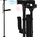 Cane Hero Walking Cane, Ready Walker Cane with Light and Alarm, Smart Walking Cane for Women, Adjustable Suitable for Arthritis Disabled and Elderly, with Cushioned T Handle and Swivel Four Pedestal (black)