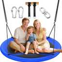 43" Saucer Tree Swing for Kids Adult, 700lbs Weight Capacity, Waterproof Flying Saucer Swing with Adjustable Hanging Straps, Swing Seats for Backyard Outdoor Indoor Playground, Blue
