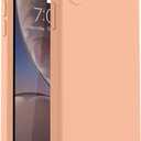 Vooii Compatible with iPhone XR Case, Upgraded Liquid Silicone with [Flat Edges] [Camera Protection] [Soft Anti-Scratch Microfiber Lining] Phone Case for iPhone 10 XR 6.1 inch - Cantaloupe
