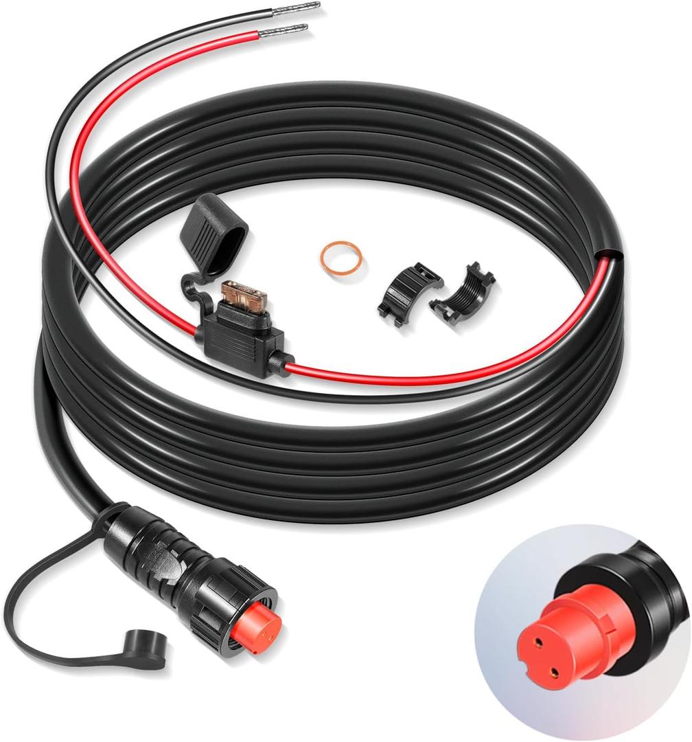 010-11425-01 Threaded Power Cable 6ft./1.8m - fit for Garmin GLS, GPSMAP, GSD, LiveScope - Include Locking Ring, Replace for Garmin 010-11425-01 Threaded Power Cable f/GLS 10