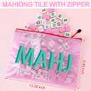 Soulchen Kaleidoscope Mahjong Tile Set 160 Mahjong Tiles 1.2'' Pink American Mahjongs Tile Set with Mahjongs Bag (Bamboo)