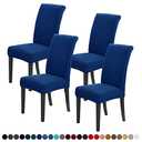 Joccun Chair Covers for Dining Room Set of 4, Dining Chair Slipcovers Stretch Dining Room Chair Covers Seat Protector,Washable Parsons Chair Cover for Home,Banquet(Classic Blue,4 Pack)