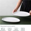 DOWAN 14" Serving Platters for Entertaining, Oval White Serving Plates, Party Serving Trays and Platters Oven Safe, Porcelain Dinner Serving Tray Serving Dishes for Meat, Set of 2