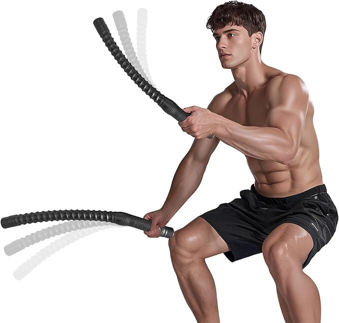 2PCS Ropeless Battle Ropes for Home Gym,(Black)