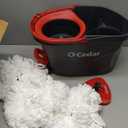 O-Cedar EasyWring Microfiber Spin Mop & Bucket Floor Cleaning System + 2 Extra Refills, Red/Gray