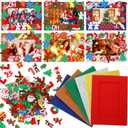 Barydat 520 Pcs Christmas DIY Picture Frames Craft Kit 60 Set Xmas Felt Photo Frames with 460 Foam Stickers Christmas Crafts for Holiday Party Xmas Tree Home Decor (Colorful)