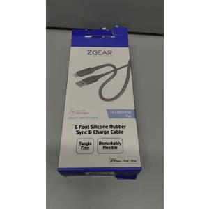 ZGEAR Silicone Cable Lightning 6 ft Grey