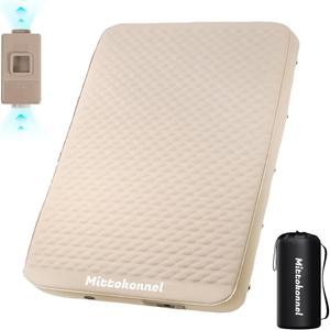 4 inch Camping Foam Mattress Full pad Double with Electric Pump, 60 Seconds, Ultra-Compressible Compact Foam Camping pad, Insulated Sleeping pad for Tent, car, Camping, Queen