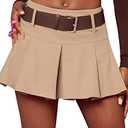 Floerns Women's Casual A Line Flare Jean Denim Mini Skirts with Pocket L