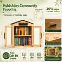 Sino Salected Outdoor Little Library, Outdoor Book Box Storage, Solid Pine Wood with Waterproof Coating & Rust-Proof Hardware for Community, Sharing Books, Flyers, Newspapers, Food and Art
