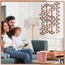 Wenqik 8 Pack Mid Century Modern Wall Decor Wood Midcentury Vintage Retro 3D Large Art Wall Sculpture Elegance Abstract Geometric Panels for Interior Living Room Home Office Bedroom(Brown)