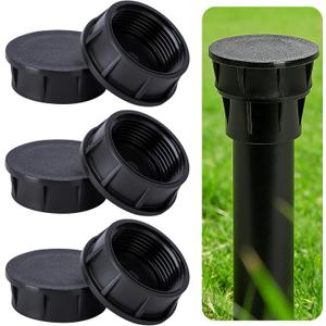 6 Pcs Sprinkler Head Caps, Spray Shut Off Cap with Sealing Ring, Black Sprinkler Spray Head Cover for Outside Lawn Yard Garden Watering Irrigation Systems