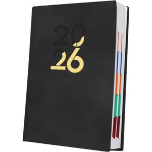 2026 365-Day Daily Planner for Students，Teachers & Professionals (Basic Version) - A5 Time Management Notebook, 300 Pages with 2026-2027 Calendar & Ribbon Bookmark (Black)