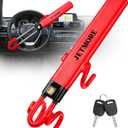 Jetmore Car Steering Wheel Lock Anti-Theft Device, Wheel Locks for Cars, Dual Hooks, Car Lock Steering Wheel, Car Anti-Theft Device, Saw-Resistant Alloy Steel, for Cars, SUVs & Trucks