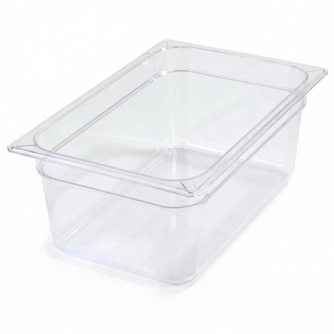 Carlisle FoodService Products Storplus Full-Size Plastic Food Pan for Catering, Buffets, and Restaurants, Polycarbonate 6 Inches Deep, Clear