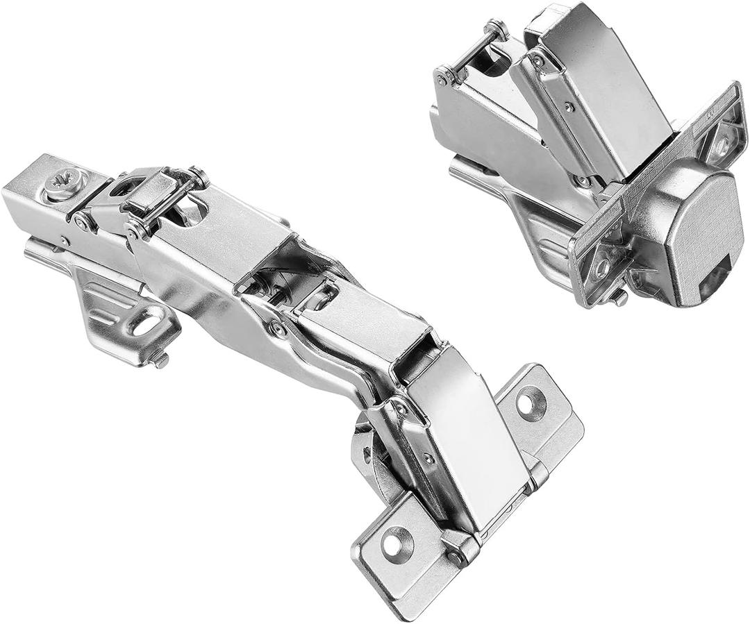 2Pack 165 Degree Lazy Susan Mepla Cabinet Hinges, Full Overlay Soft Close Cabinet Hinges, Face Frame, Clip ON Plate for Easy Installation, Pie Corner Cabinet, Open Widely and Easy Access