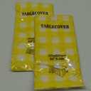 2 Pack Yellow Gingham Tablecloth 54  108 Inch Yellow and White Checkered Table Cloth Plastic Rectangle Table Cover for Picnic Birthday Baby Shower Party Gingham Tablecloth Diaposable