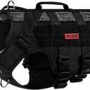 Onetigris Dog Gear Tactical Dog Harness with 6X Buckle,Dog Molle Vest with Handle,3/4 Body Coverage,Hook and Loop Panel for ID Patch,No Pulling Front Clip ( XXL, Black)