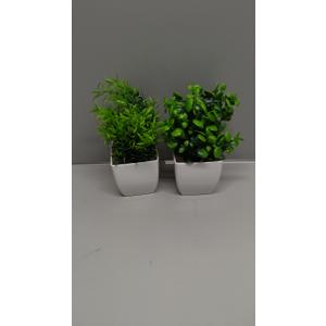 Bundle of 2 Pack Small Fake Plants Black and 2 Pack Fake Plants Small Artificial Greenery Indoor for Home Farmhouse Bathroom Shelf Decor